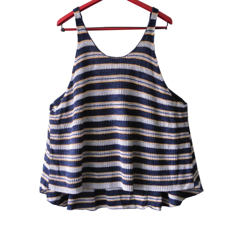 Free People SAILOR Stripe Tank Cotton/Linen Top